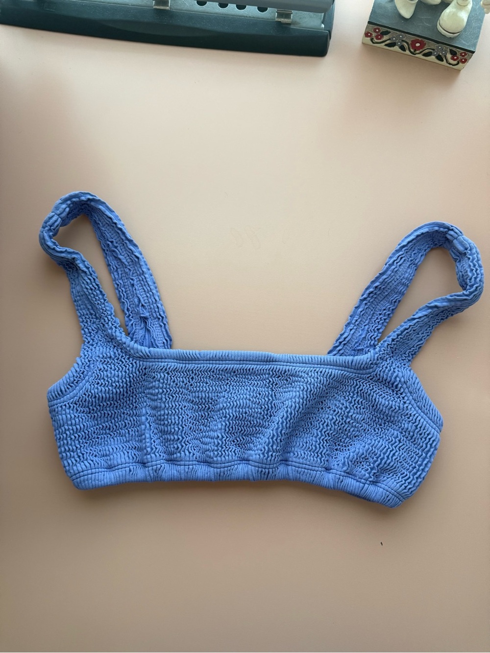 Kut from the Kloth Periwinkle Smocked Swim Bralette